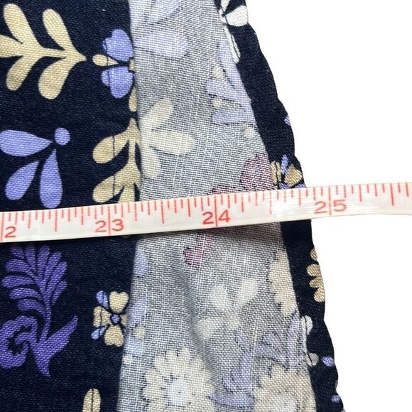 Ann Taylor Factory XS Blue Purple Floral Linen Blend Flowy Top Workwear Office - Picture 8 of 8